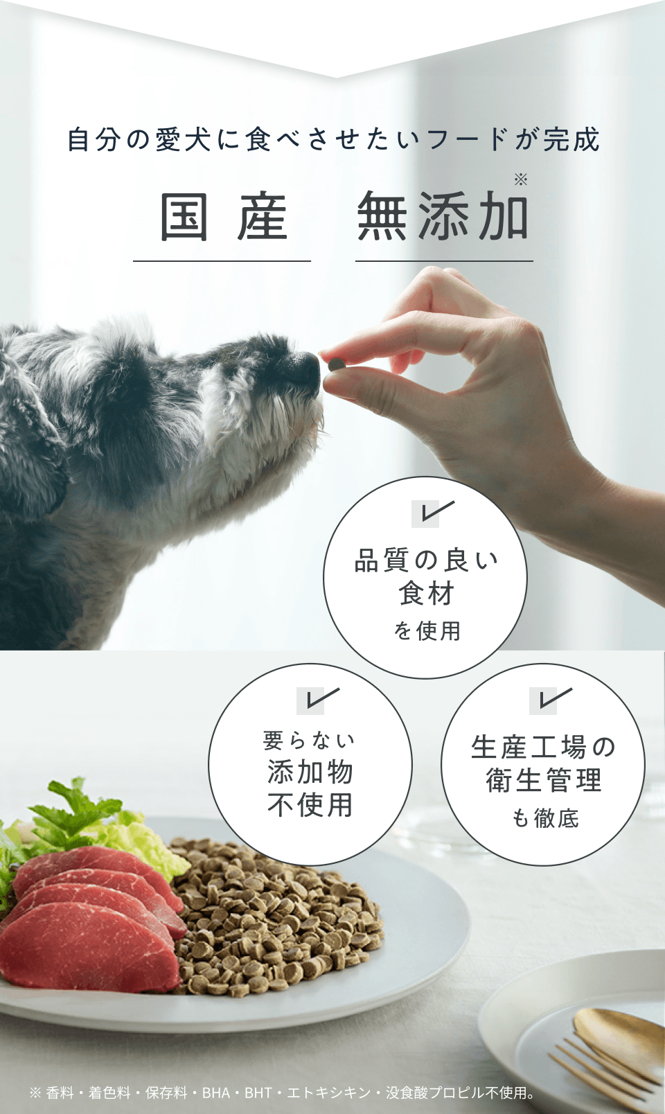 自分の愛犬に食べさせたいフードが完成。国産・無添加